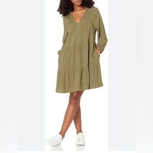 The Drop Caralyn Mirand Olive Long Sleeve Boho Dress